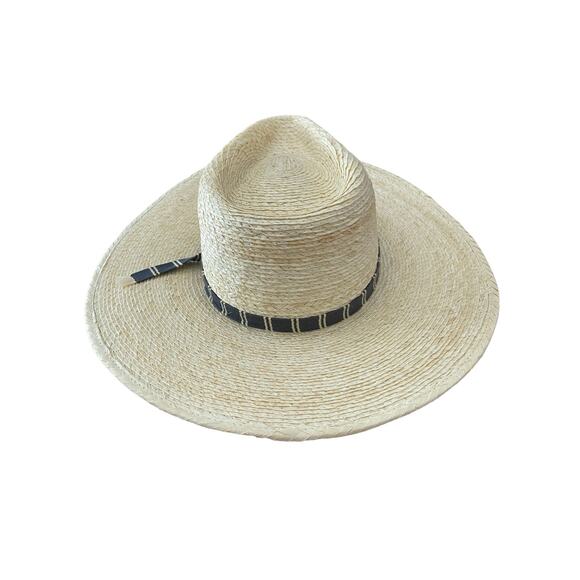 Brixton Leigh Straw Fedora Hat Handwoven Cotton Band Everyday Beach Vacation L main image 7
